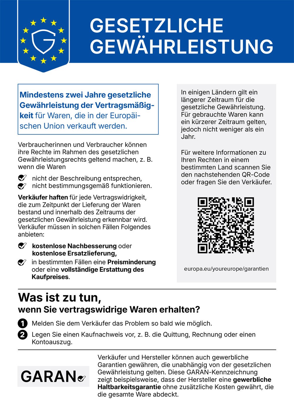 Gesetzliche Gewährleistung