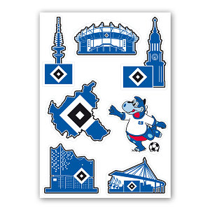 HSV Aufkleber Set - 3D Raute Sticker 3er Pack