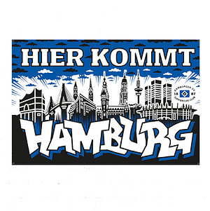 SC Wandfahne "Hier kommt Hamburg"