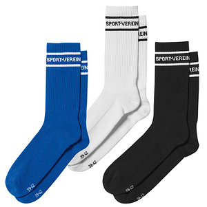 Sportsocken 3er-Set "B-W-S"