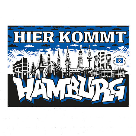 HSV SC Wandfahne "Hier kommt Hamburg"