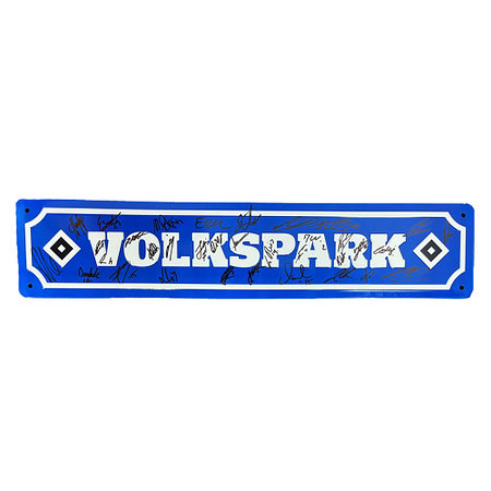 HSV Signiertes Blechschild "Volkspark"