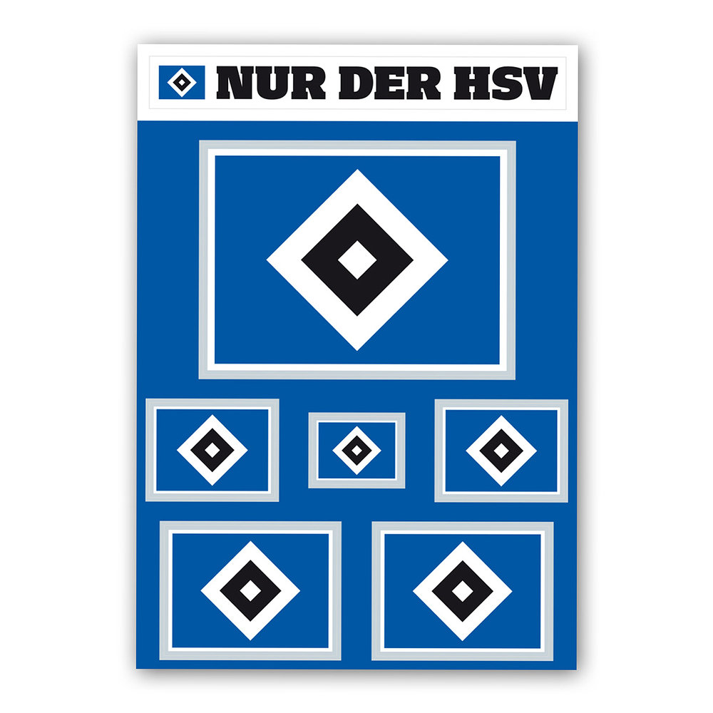 HSV Aufkleber-Set Raute