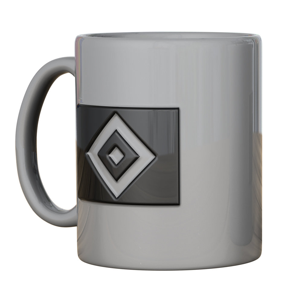 HSV Tasse Raute gummiert Hamburger SV Becher Kaffeebecher Logo HSV  Fanartikel