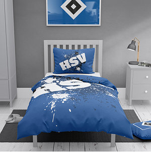 Hamburger SV Bettwäsche – Strahlen-Design, Blau/Weiß, Offizielles Fan-Product