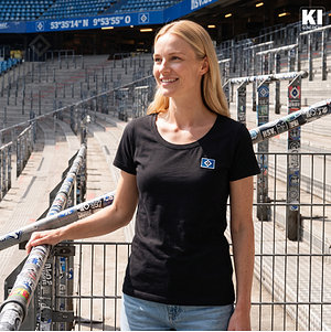T-Shirt Damen "Logo schwarz"