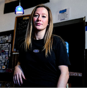 SC T-Shirt Damen "Logo mittig schwarz"